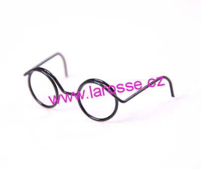 Brýle pro medvídky, panenky - černé - 33 mm