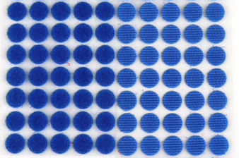 Suchý zip - samolepící modrý 15 mm - 12 ks
