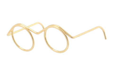 Brýle pro medvídky, panenky - zlaté - 41 mm