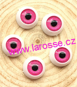 Oči nalepovací kulaté 12 mm - růžové
