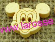 Knoflík Mickey - přírodní