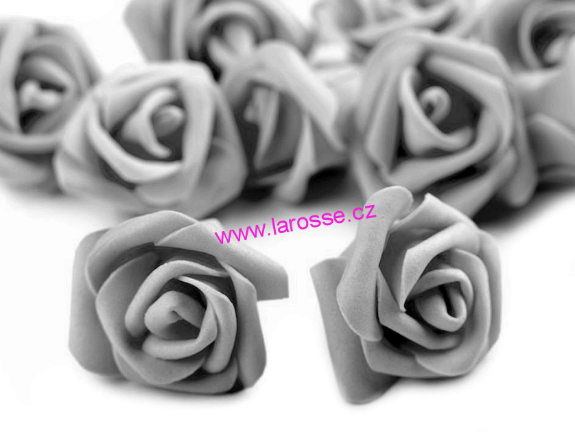 Dekorační pěnová růže - sv.šedá