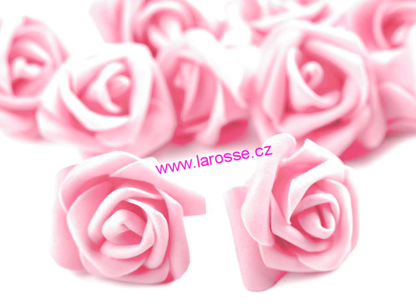 Dekorační pěnová růže - sv.růžová