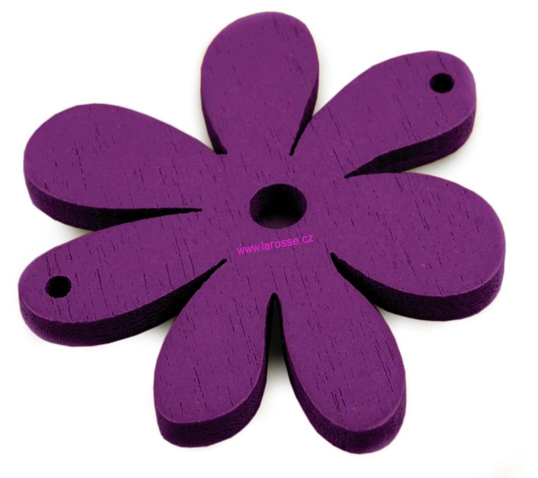 Dřevěný květ - fialový