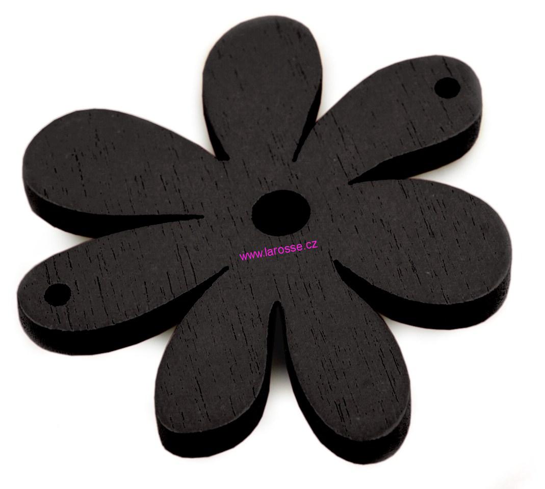 Dřevěný květ - černý