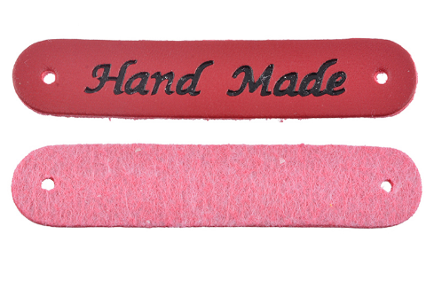 Nášivka Handmade - kožená - červená