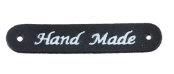 Nášivka Handmade - kožená - černá