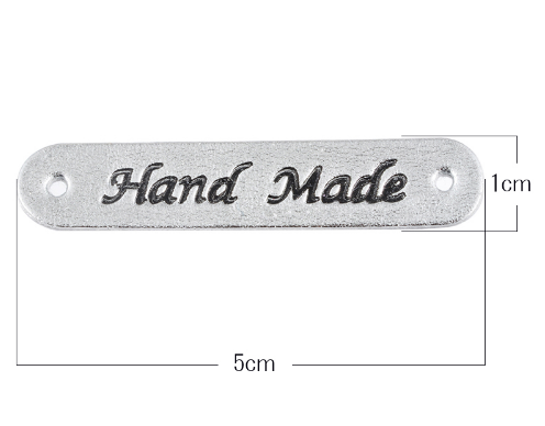 Nášivka Handmade - kožená - stříbrná