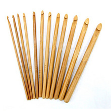 Sada 12 bambusových háčků na háčkování
