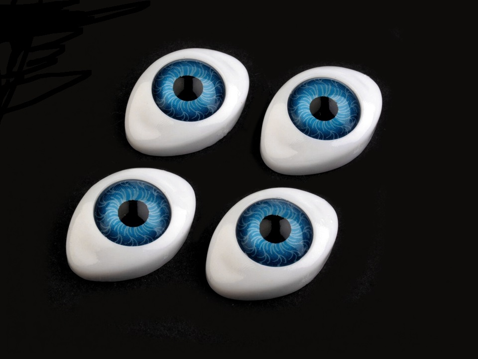 Oči nalepovací 16x23mm - modré