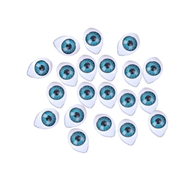 Oči nalepovací 12x16mm - modré