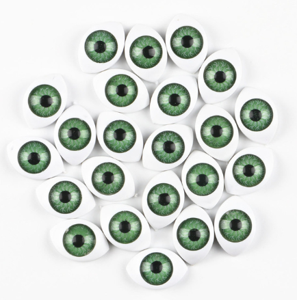 Oči nalepovací 12x16mm - zelené