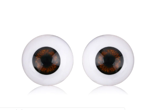 Oči nalepovací kulaté 12 mm - hnědé