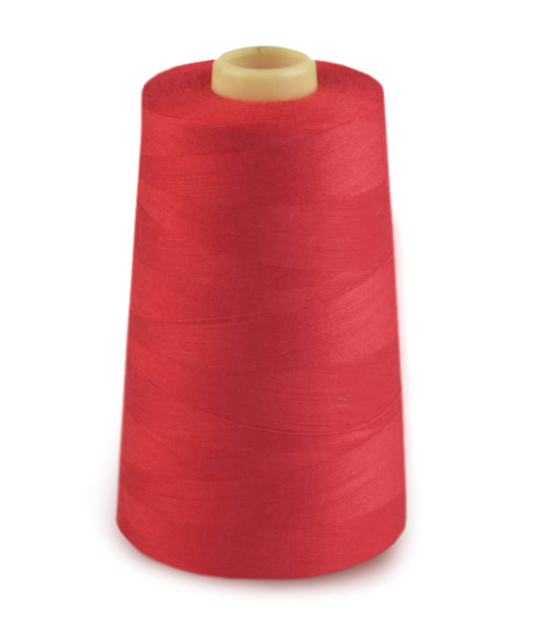 Polyesterové nitě pro overlocky i klasické šití  - červená