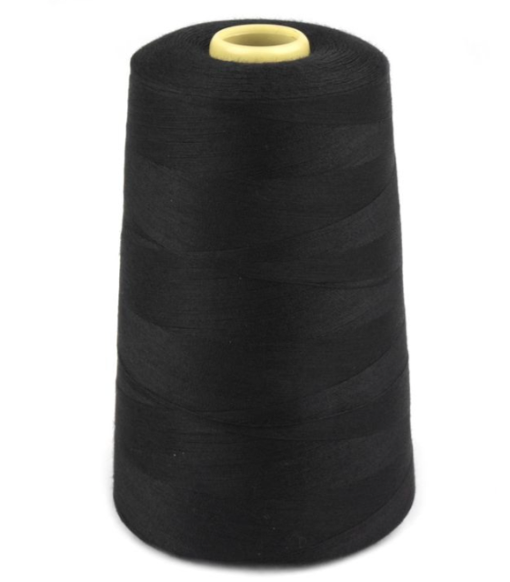 Polyesterové nitě pro overlocky i klasické šití  - černá