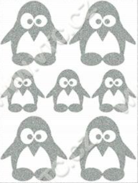 Motivy nažehlovací reflexní - tučňák