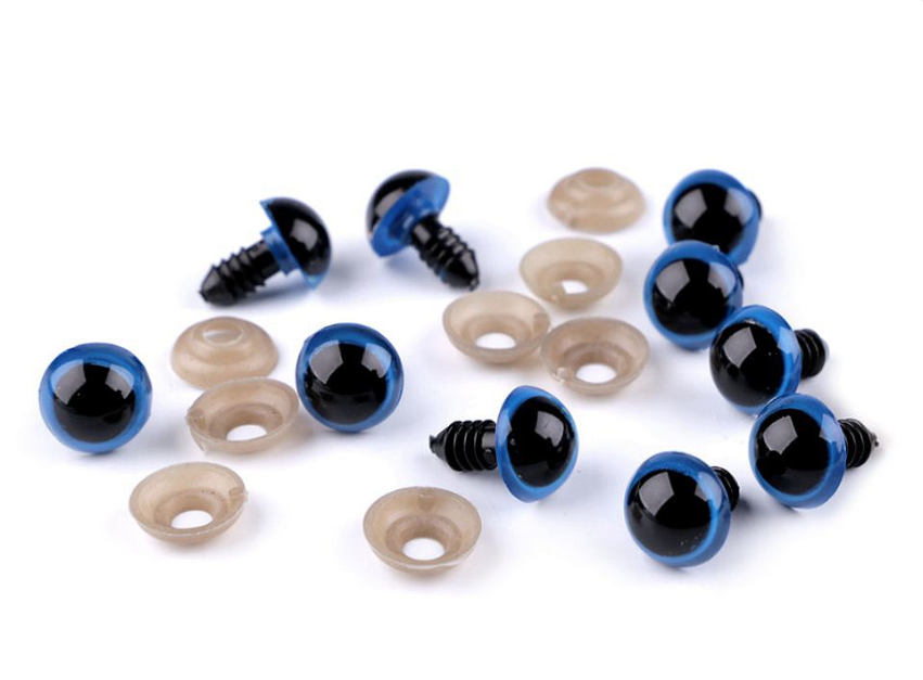 Očíčka plastové 14 mm - modré
