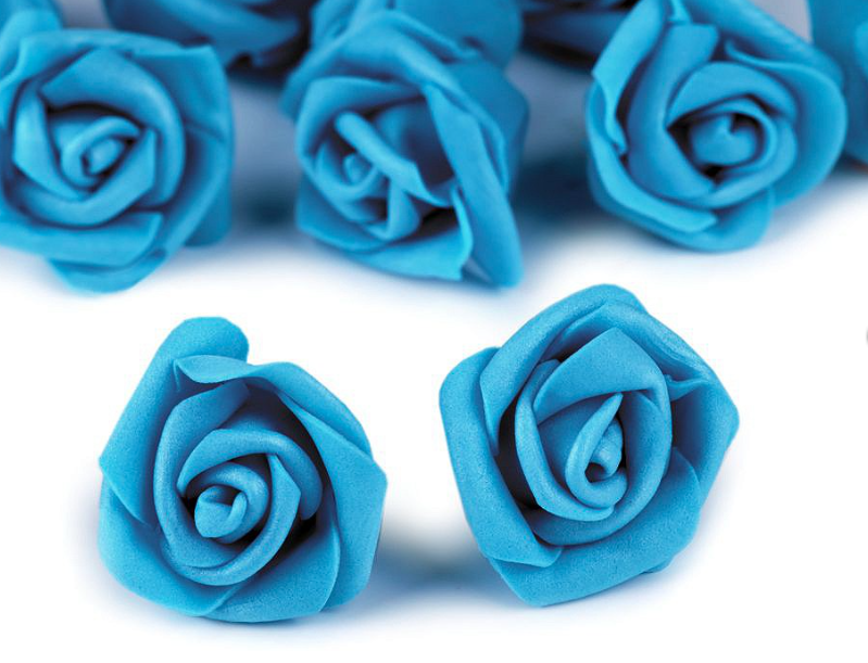 Dekorační pěnová růže - sytá modrá