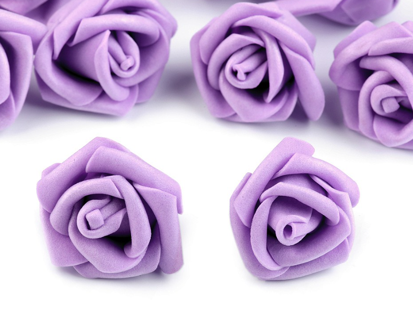 Dekorační pěnová růže - fialová