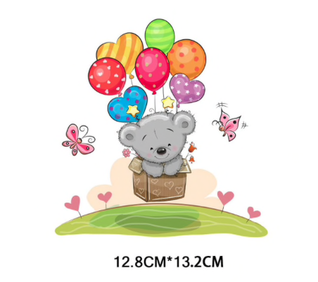 Nažehlovací obrázek - medvídek s balónky