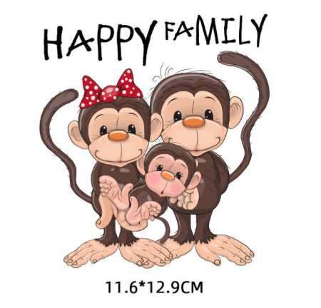 Nažehlovací obrázek - opice Happy Family