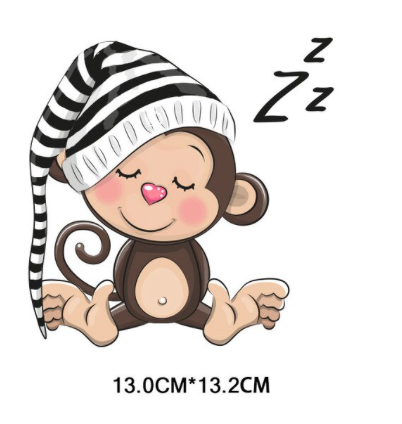 Nažehlovací obrázek - opička s čepicí