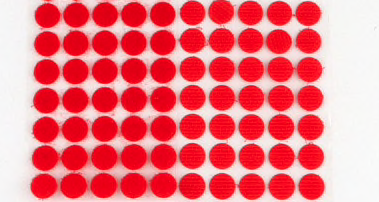 Suchý zip - samolepící červený 10 mm - 12 ks