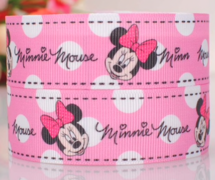 Rypsová stuha - Minnie - růžová
