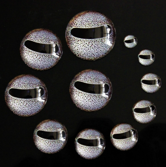Oči nalepovací kulaté 8 mm - skleněné černobílé