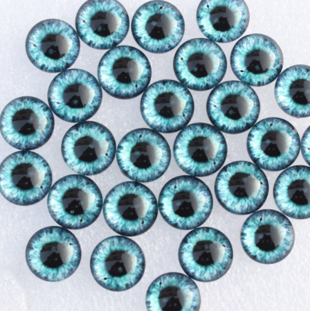 Oči nalepovací kulaté 10 mm - skleněné - tm.tyrkys