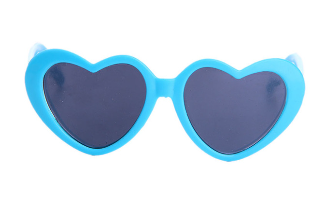 Brýle pro medvídky, panenky - srdce - modré