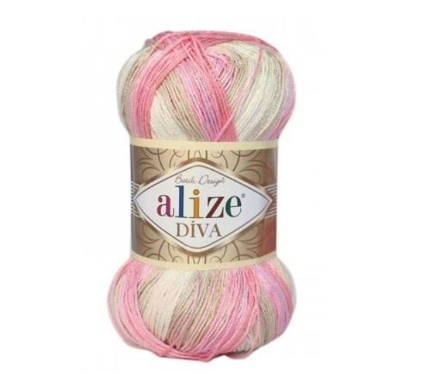 ALIZE Diva Batik 2807 - růžová,bílá, sv.hnědá